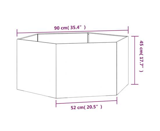 Jardinieră, ruginiu, 90x90x45 cm, oțel corten, 8 image