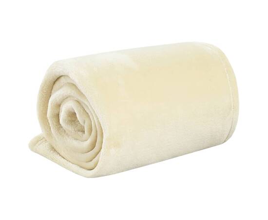 Pătură, crem, 130x170 cm, poliester, 2 image