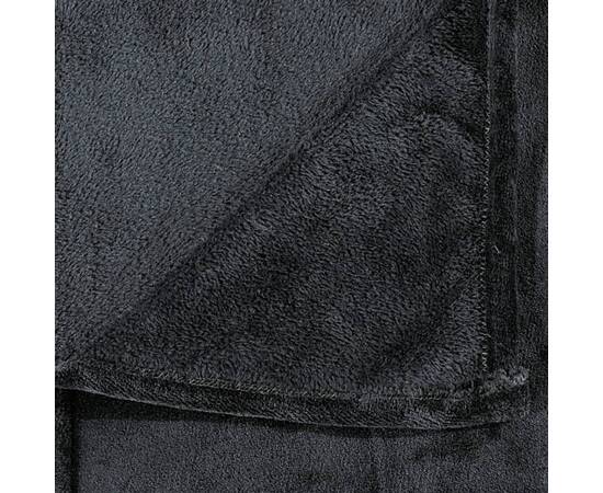 Pătură, negru, 150x200 cm, poliester, 4 image