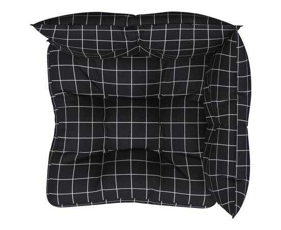 Perne pentru paleți, 3 buc, negru, model carouri, textil oxford, 4 image
