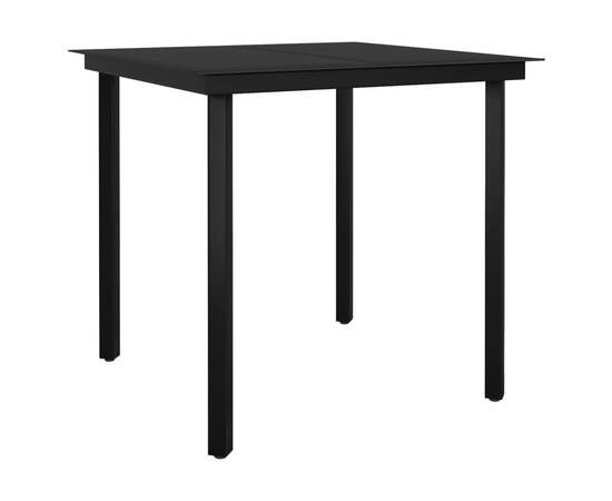Set cu masă pentru grădină, 3 piese, negru, ratan pvc, 7 image