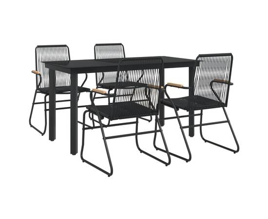 Set mobilier de grădină, 5 piese, negru, ratan pvc, 3 image