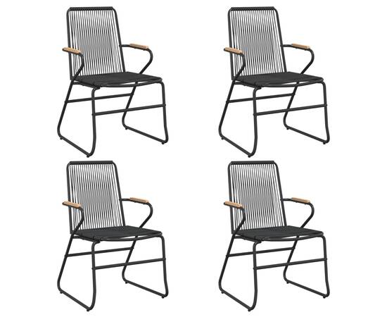 Set mobilier de grădină, 5 piese, negru, ratan pvc, 4 image