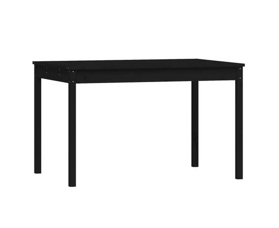 Set de masă pentru grădină, 5 piese, negru, lemn masiv de pin, 7 image