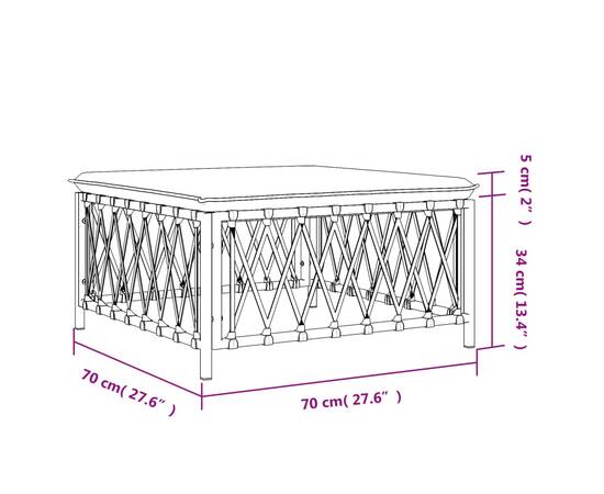 Taburet de grădină cu pernă, alb, material țesut, 7 image