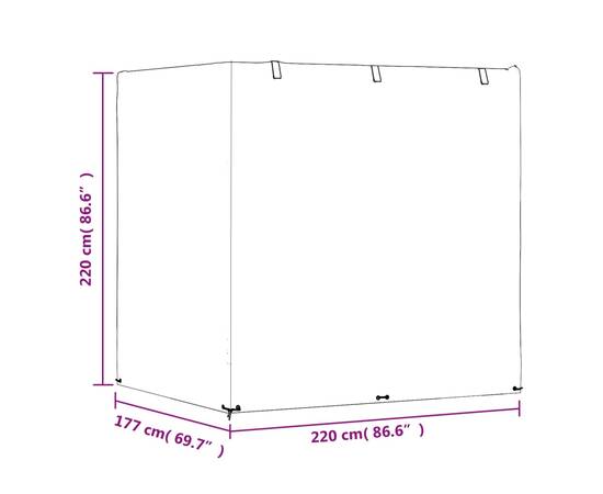 Huse balansoar, 2 buc., 12 ocheți, 220x177x220 cm, polietilenă, 10 image