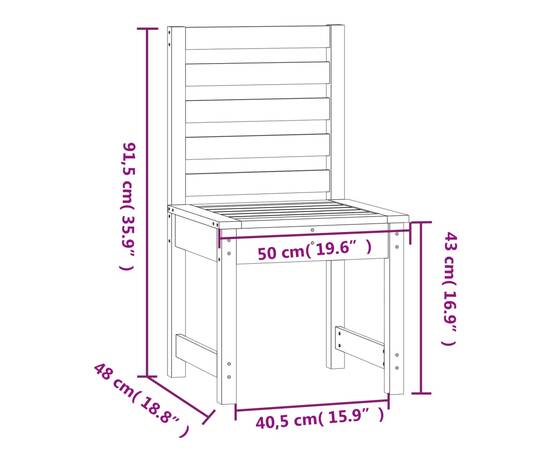 Scaune de grădină, 2 buc., 40,5x48x91,5 cm, lemn masiv douglas, 8 image