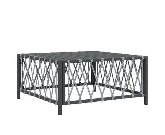 Set mobilier de grădină, 6 piese, cu perne, antracit, oțel, 5 image