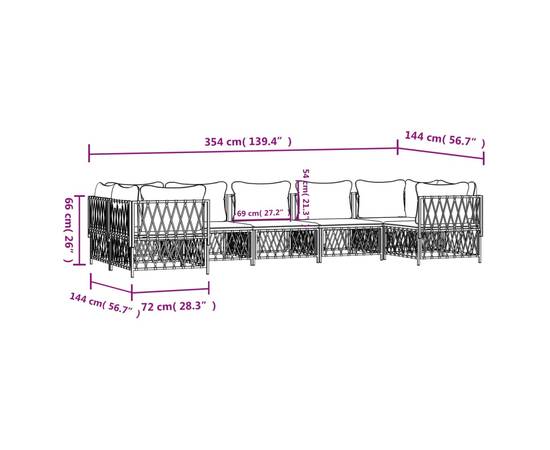 Set mobilier de grădină cu perne, 7 piese, antracit, oțel, 7 image