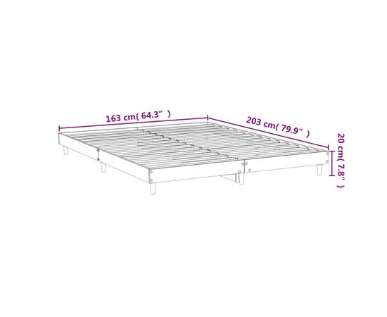 Cadru de pat, stejar sonoma, 160x200 cm, lemn prelucrat, 9 image