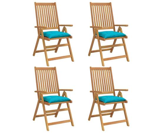 Perne de scaun, 4 buc., turcoaz, 50x50x7 cm, textil, 3 image