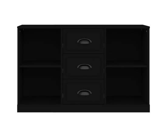 Servantă, negru, 104,5x35,5x67,5 cm, lemn prelucrat, 4 image