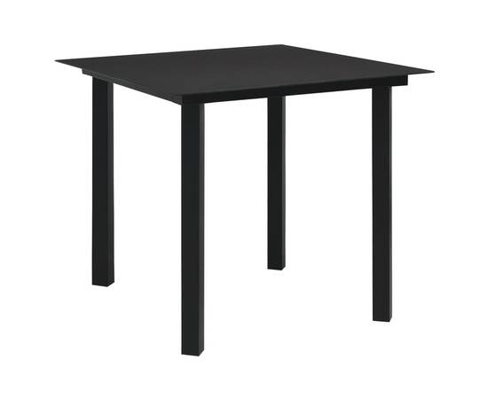 Set cu masă pentru grădină, 3 piese, pvc negru, ratan, 7 image