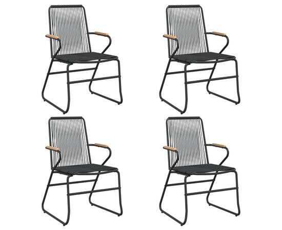 Set mobilier de grădină, 5 piese, negru, ratan pvc, 4 image