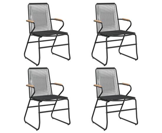 Set mobilier de grădină, 5 piese, negru, ratan pvc, 4 image