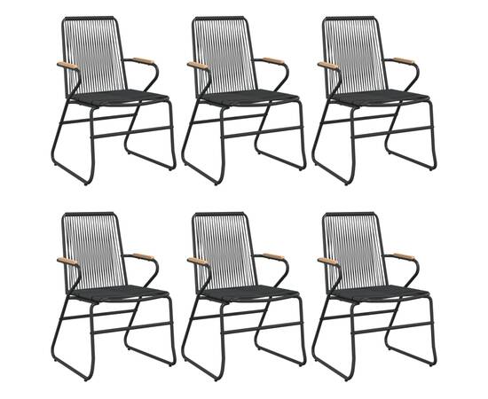 Set mobilier de grădină, 7 piese, negru, ratan pvc, 4 image