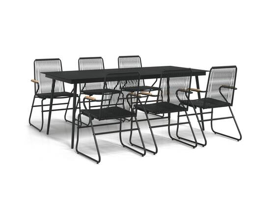 Set mobilier de grădină, 7 piese, negru, ratan pvc, 2 image