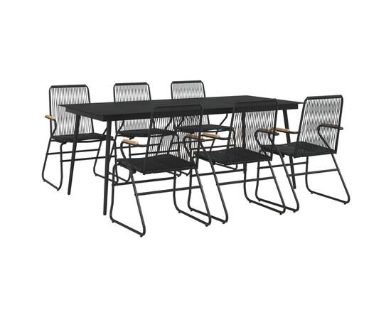 Set mobilier de grădină, 7 piese, negru, ratan pvc, 3 image