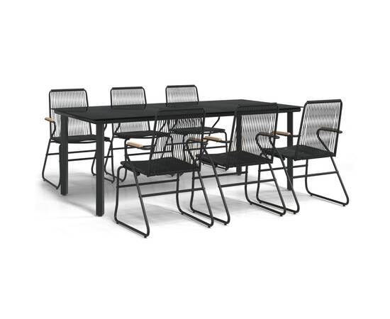 Set mobilier de grădină, 7 piese, negru, ratan pvc, 2 image