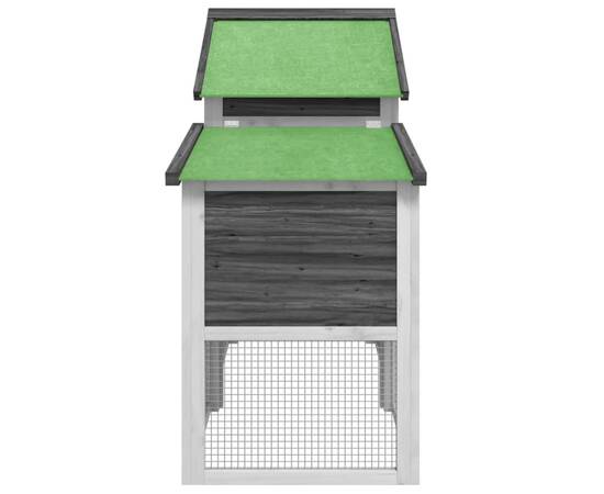 Coteț de găini, gri, 186,5x58,5x113 cm, lemn masiv de pin, 6 image