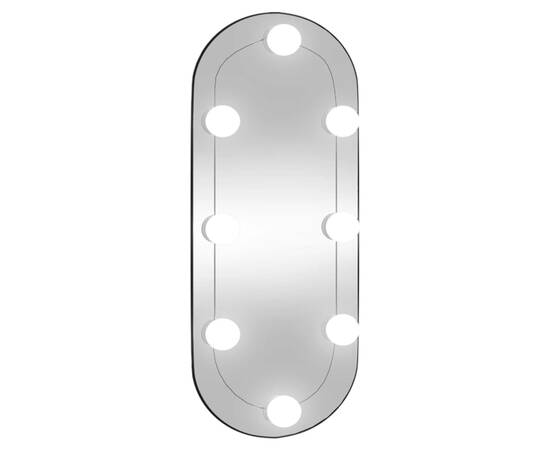Oglindă de perete cu lumini led 25x60 cm oval sticlă, 2 image