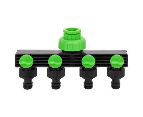 Adaptor pentru robinet 4 căi verde/negru 19,5x6x11 cm abs și pp
