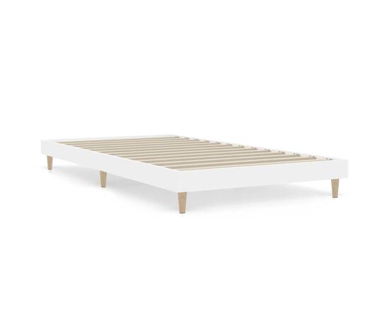 Cadru de pat, alb, 100x200 cm, lemn prelucrat, 2 image