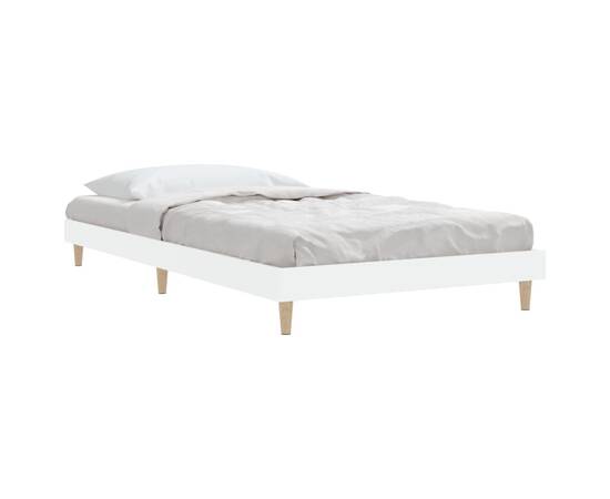 Cadru de pat, alb, 100x200 cm, lemn prelucrat, 5 image