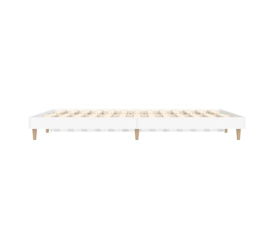 Cadru de pat, alb, 140x190 cm, lemn prelucrat, 7 image