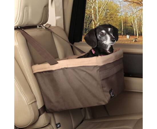 428416 happy ride pet booster seat "tagalong" l brown, 4 image
