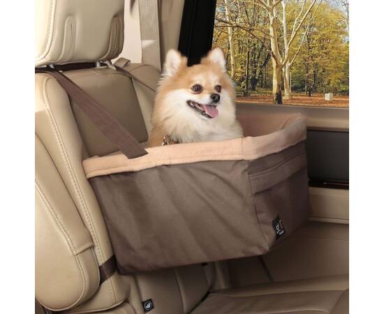 428416 happy ride pet booster seat "tagalong" l brown, 7 image