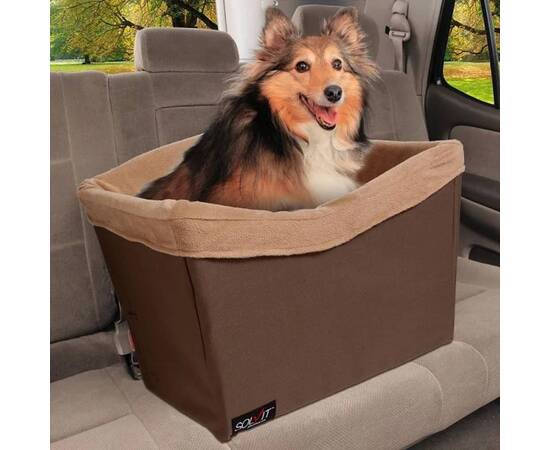 428416 happy ride pet booster seat "tagalong" l brown, 6 image