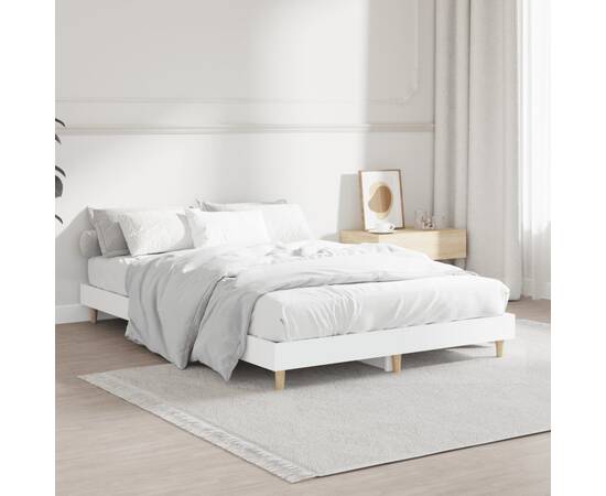 Cadru de pat, alb, 120x190 cm, lemn prelucrat, 4 image