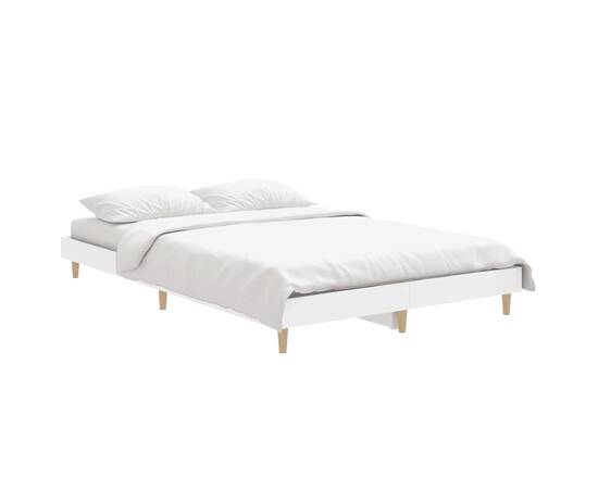 Cadru de pat, alb, 120x190 cm, lemn prelucrat, 3 image
