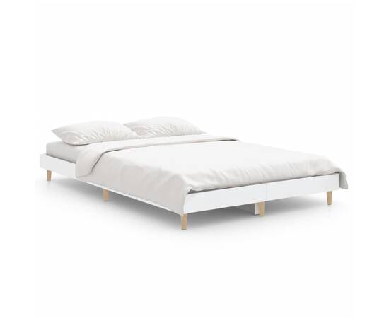 Cadru de pat, alb, 120x190 cm, lemn prelucrat, 2 image