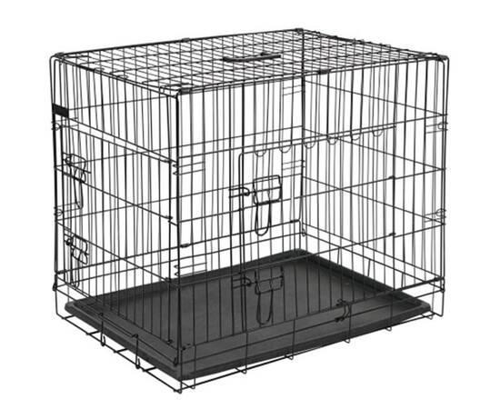 @pet cușcă transport câini, negru, 92,5x57,5x64 cm, metal, 15003, 2 image