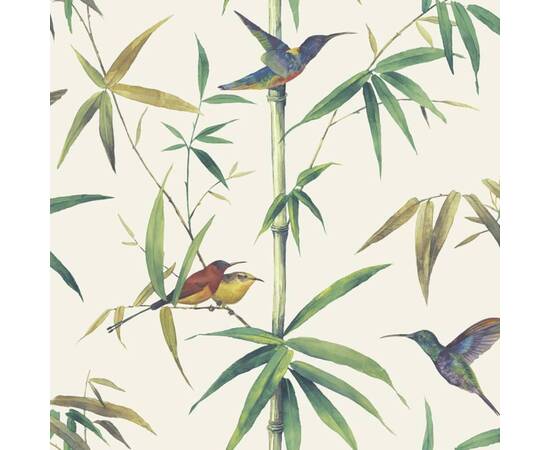 Noordwand tapet kolibri and bamboo, ecru, 2 image