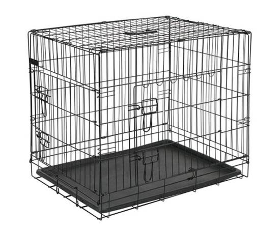 @pet cușcă transport câini, negru, 77,5x48,5x55,5 cm, metal, 15002