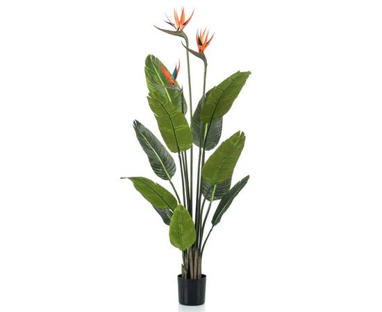 Emerald plantă artificială pasărea paradisului ghiveci cu flori 120 cm, 2 image