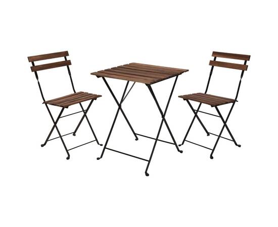 Progarden set mobilier bistro, 3 piese, negru, 2 image