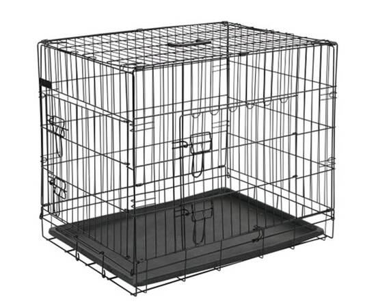 @pet cușcă transport câini, negru, 107x70x77,5 cm, metal, 15004