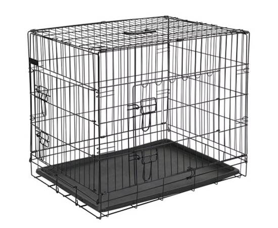 @pet cușcă transport câini, negru, 50,8x30,5x35,5 cm, metal 15006, 2 image
