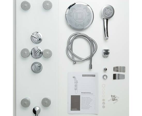 SchÜtte panou de duș din sticlă cu baterie termostatică lanzarote, alb, 6 image