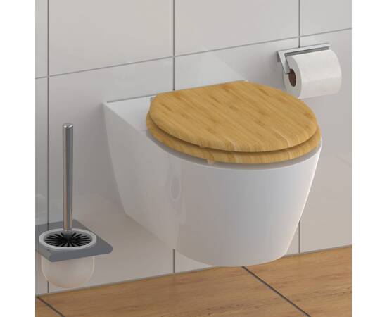 SchÜtte scaun de toaletă cu închidere silențioasă natural bamboo