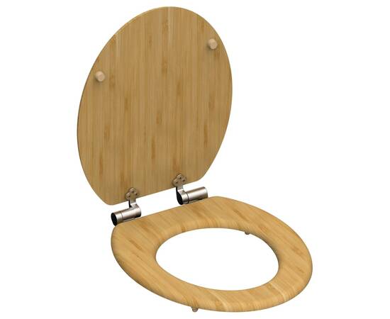 SchÜtte scaun de toaletă cu închidere silențioasă natural bamboo, 2 image