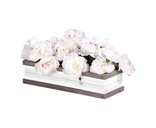 Axi ghiveci de flori pentru căsuța de joacă, gri și alb, 3 image