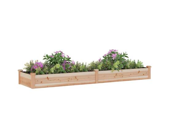Strat de grădină înălțat cu căptușeală, 240x60x25 cm, lemn brad, 3 image