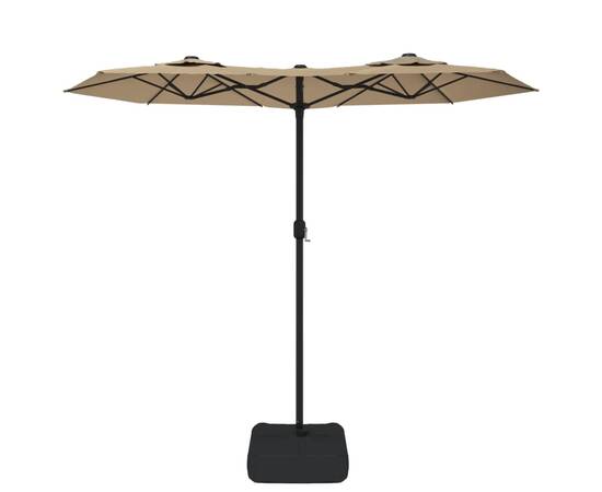 Umbrelă de soare cu două capete, gri taupe, 316x240 cm, 3 image
