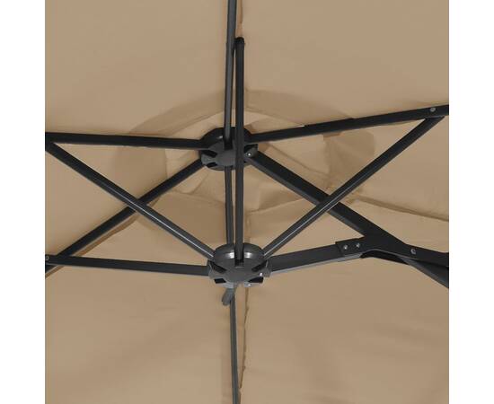 Umbrelă de soare cu două capete, gri taupe, 316x240 cm, 6 image