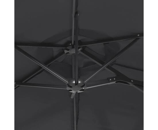 Umbrelă de soare cu două capete, negru, 316x240 cm, 6 image